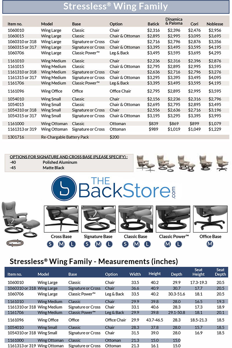 Stressless Wing Recliner Chair and Ottoman by Ekornes