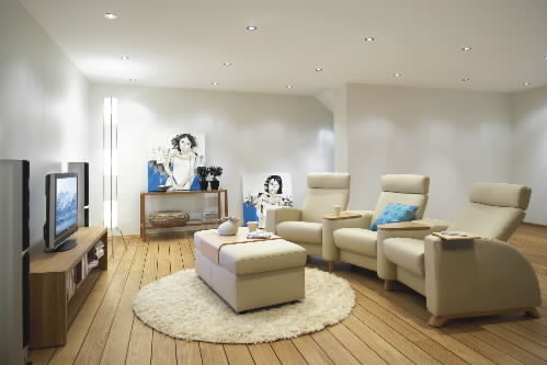 Stressless Arion High Back White Paloma Leather Sofa by Ekornes