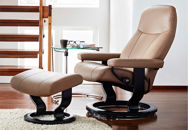 Stressless Garda Recliner Chair and Ottoman by Ekornes