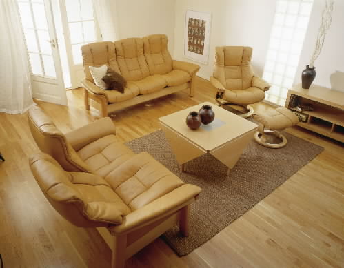 Stressless Paloma Tan 09423 Leather Color Sofa from Ekornes