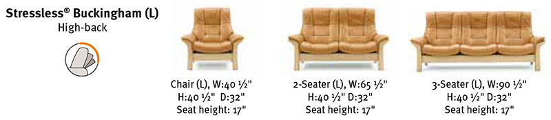 Stressless Buckingham High Back Sofa Ekornes Dimensions